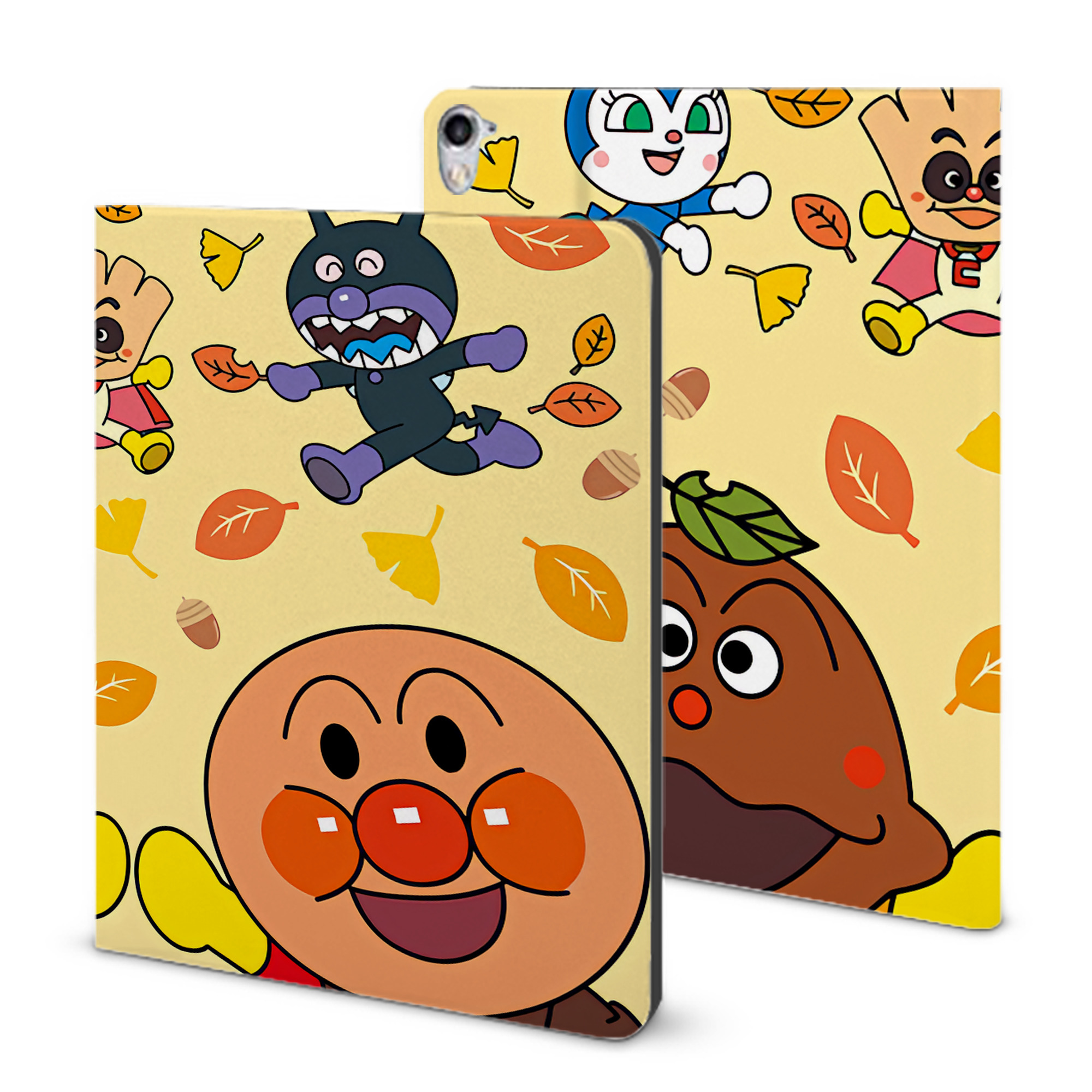 （画像用） アンパンマン Anpanman IPad ケース ブック型 PUレザー TPU 耐衝撃 軽量 薄型 ペン収納なし 全面保護 IPad 各モデル対応